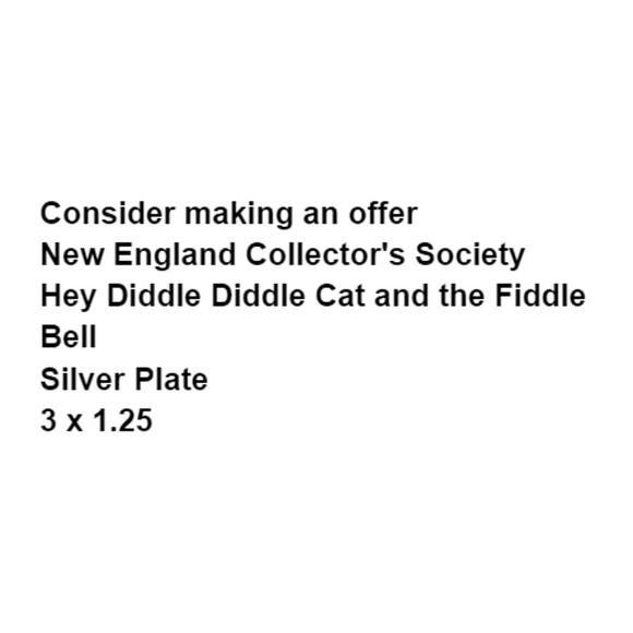 New England Collectors Hey Diddle Diddle Cat and the Fiddle Silver Plate Bell - Picture 3 of 9